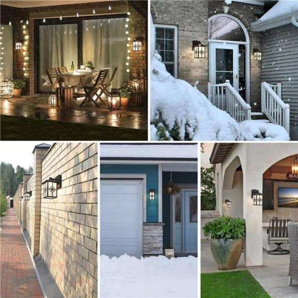 Dusk to Dawn Outdoor Porch Lights, Exterior Wall Light, Matte Black , Waterproof - Picture 4 of 7